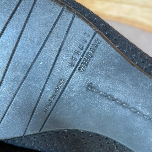 Stuart Weitzman Mesh Perforated Suede Ballet Flats - Picture 8 of 8